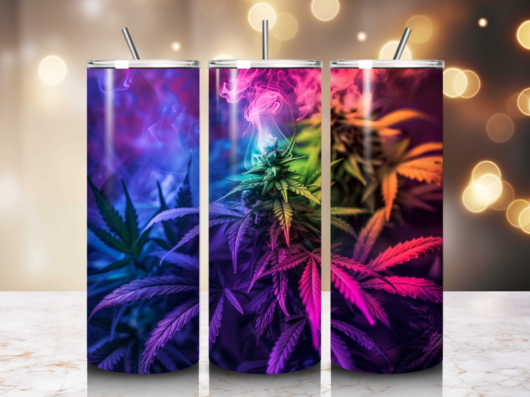 Weed leaf tumbler wrap 420 weed day 20oz skinny tumbler 420 sublimation