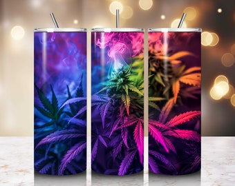 Marijuana Leaf Tumbler Wrap, 20oz Skinny Tumbler Design PNG (Digital Download)