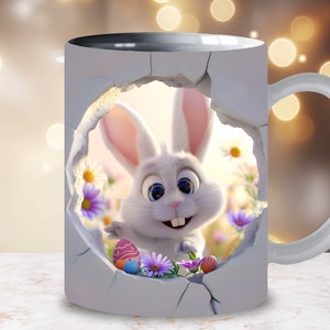 3D Baby Bunny Easter Sublimation 3D Mug Wrap Easter Eggs Digital 11oz 15 Oz Mug Design Easter Mug 11oz Mug PNG 15oz Easter Mug Wrap