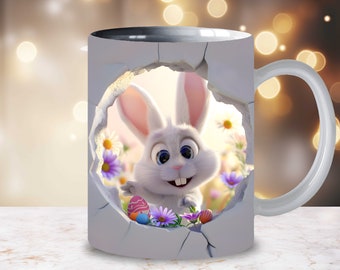 3D Baby Bunny Easter Sublimation 3D Mug Wrap Easter Eggs Digital 11oz 15 Oz Mug Design Easter Mug 11oz Mug PNG 15oz Easter Mug Wrap