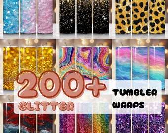 Glitterbundel bekerverpakking, png-bundel, sprankelend, sublimatieontwerpen om af te drukken, png-bundelpakket, 20 oz skinny bekerverpakking