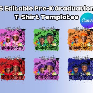 Pre-K Graduation Shirt Template for Sublimation 2025 Pre-K Graduation Template Personalized Grad Class Editable Shirt Template Canva