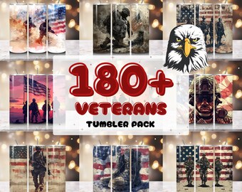 180+ veteranen militaire beker wrap bundel 20oz beker veteraan sublimatie ontwerp VS militaire ontwerpen leger beker wrap bundel