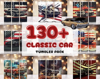 Klassieke auto's Tumbler Wrap bundel 20oz Tumbler Muscle Car sublimatie ontwerp patriottische Tumbler Wrap Design Cars Tumbler Wrap klassieke auto's, auto png