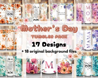 Moederdag beker wrap bundel 20oz beker sublimatie ontwerp bloemen Moederdag ontwerpen voor haar beker wraps digitale download bundel moeder