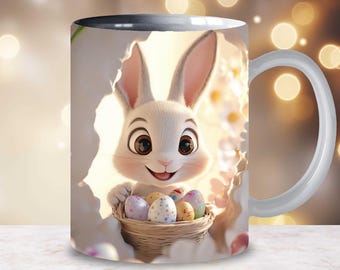 Easter Bunny Mug Wrap Design, 11oz 15oz Mug (Digital Download)