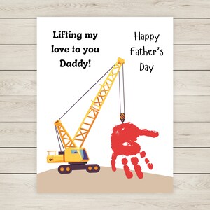 Fathers Day Handprint Craft Bundle Printable Fathers Day Craft Construction Handprint Art Gift Fathers Day Activity Page For Him Daddy Craft