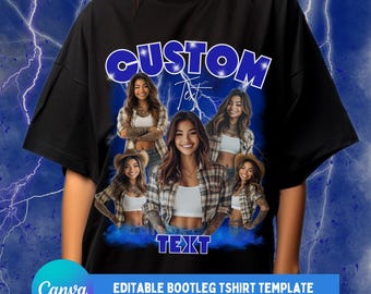 Sjabloon aangepaste bootleg shirt bewerkbare canva-sjabloon jaren 90 shirt ontwerpsjabloon sublimatie ontwerp bootleg rap-t-shirt canva-sjabloon
