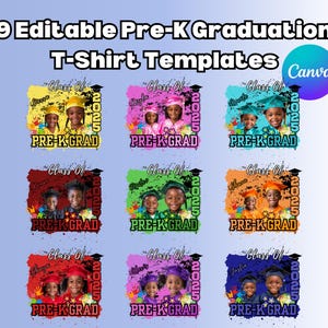 Pre-K Graduation Shirt Template for Sublimation 2025 Pre-K Graduation Template Personalized Grad Class Editable Shirt Template Canva