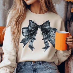 Halloween Bat Coquette Bow PNG Tshirt Sublimation Design Gothic Bow PNG Retro Halloween PNG Alt Goth Bow Girly Coquette Bow Bat png