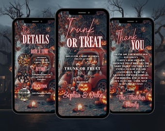 Editable Trunk or Treat Halloween Party Invitation Trunk or Treat Car Decoration Trunk or Treat Flyer Custom Canva Template Digital Download