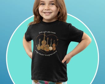 Billy Strings Girls TShirt Just a Girl in Love with a Bluegrass Band, Kids Bluegrass Tee, Banjo Guitar Fiddle Shirt, Cute Festival Lot Shirt