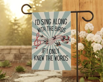 BMFS Gild the Lily Song Lyric Garden Flag, Billy Things House Banner, Strings Outdoor Vibrant Yard Art, Music Lover Gift, Birdwatcher Decor