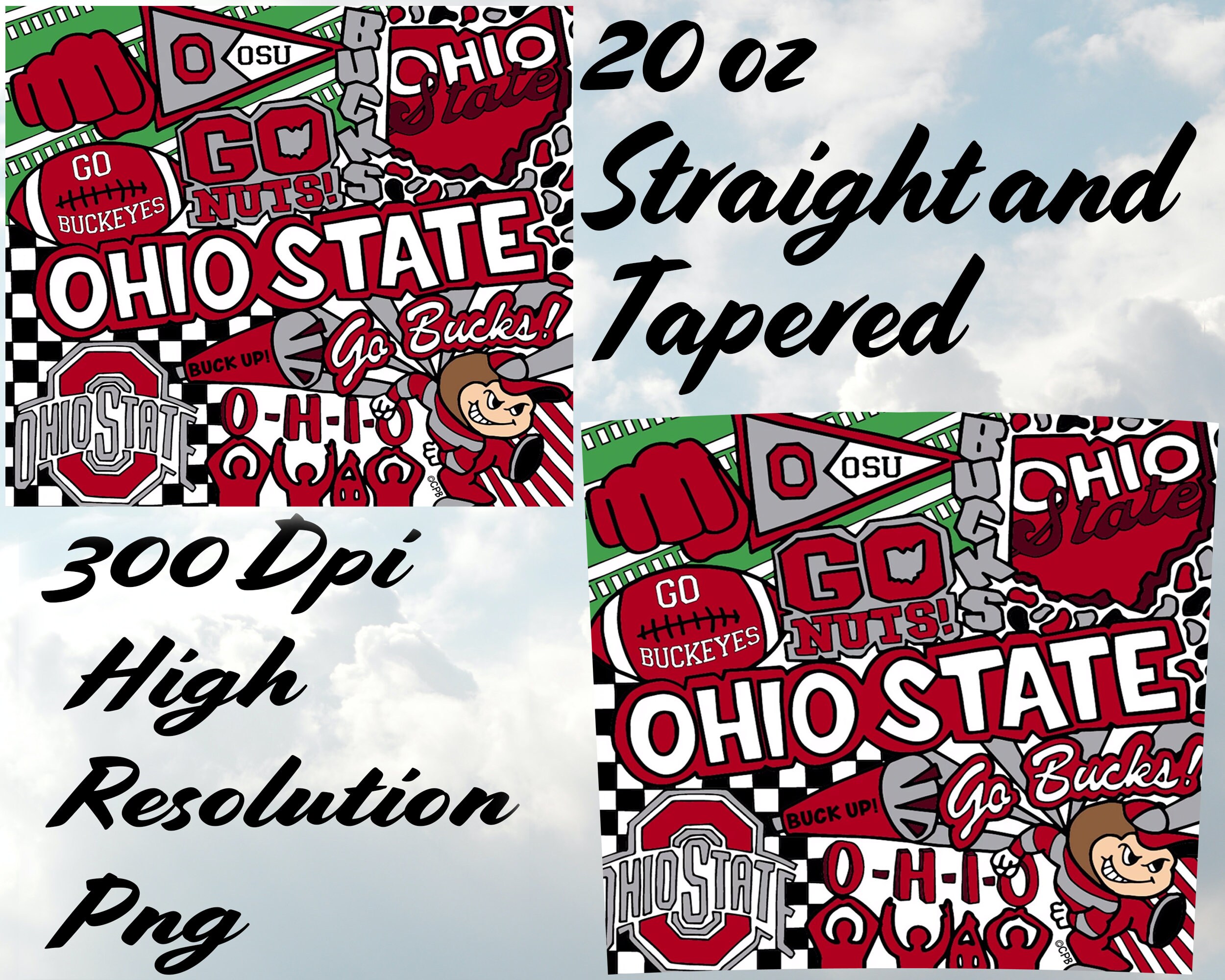 Ohio State Tumbler, 20oz Skinny Tumbler, Straight, 20 Oz. Designs ...