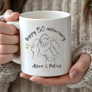Personalized Golden Wedding Anniversary Mug - Funny 50th Anniversary Gift - Original Anniversary Gift for Couples - Golden Wedding Anniversary Gift - Lovers Mug