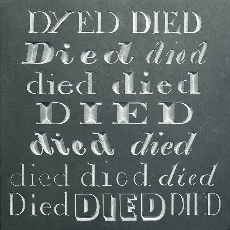 DIED, Rubbing Print - Etsy