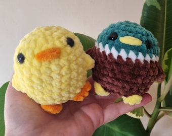 Crochet chick / mallard duck plushie