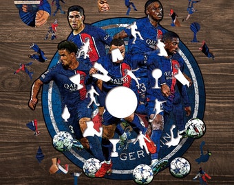 PSG Team Wooden Puzzle: Perfect Football Artwork Gift for Soccer Enthusiasts and Mbappe Fans