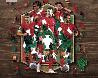 Puzzle de l'équipe Ronaldo Portugal : oeuvre d'art parfaite pour les fans et les amateurs de football Bruno Fernandes Cancelo Bernardo Silva