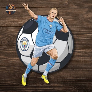 Erling Haaland Wooden Puzzle: Manchester City Gift, Artwork for True Fans Enthusiast Decor image 3