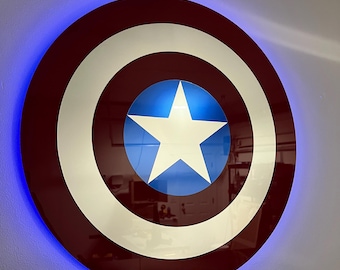 Captain America Shield: Acrylic Wall Decor with RGB LED Lights