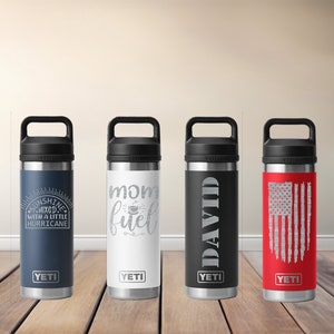 Custom Laser Engraved 18 oz Yeti Water Bottle with Chug Cap