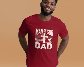 Mann Gottes Ehemann Papa T-Shirt - Christliches Vatertagsgeschenk