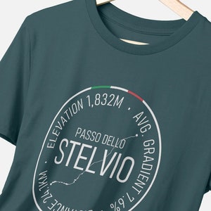 Stelvio Pass Stats (blanco) Camiseta de algodón orgánico