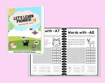 kindergarten, boost language, early years printable, creative learning, workbook, learning tools alphabet English Phonics Activity Workbook