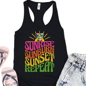 Fun Frog Basking In Sun Sunshine Sunburn Sunset Repeat Womens Racerback Tank Top