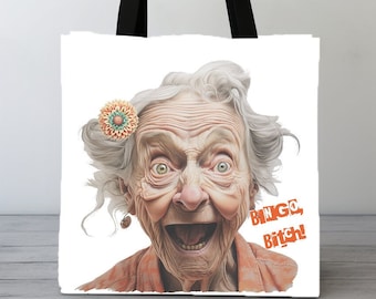 Fun Tote Bag Bingo For Grandma, Mom, Aunt, Sister, Funny Gift For Birthday or Bingo Lover