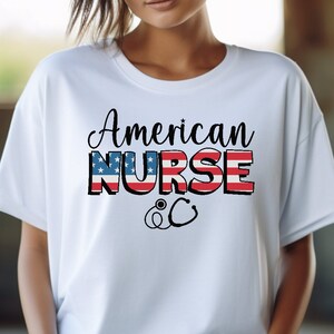 American Nurse Patriotic Flag Unisex Tshirt 4th Of July Election Year