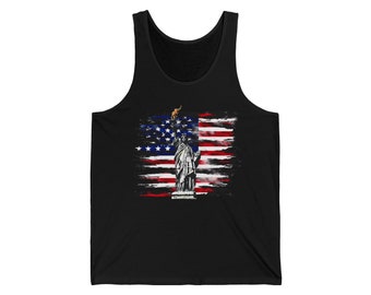4th Of July Tank Top American Flag Statue Of Liberty Tank Summer Tank Independence Day Shirt
