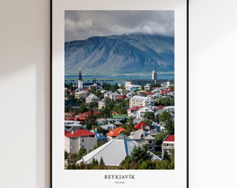 Island Vintage Kunst - Reykjavik Reise Poster - Island Kunst - Wand Kunst Dekor - Reykjavik Print - Reise Geschenk - Kunstdruck