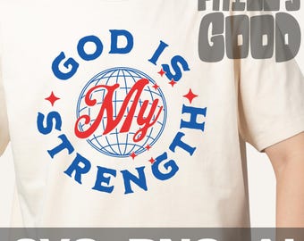 Dios es mi fuerza SVG: Versículo bíblico cristiano (Descarga digital)