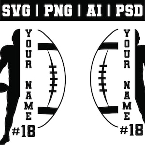 Football player svg, Football svg, football team, Football name, colored layers, Football Season, customize you text diy, svg for cut