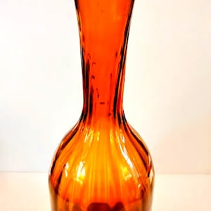 Vintage Amber Hand-blown Blenko Style Vase/Decanter