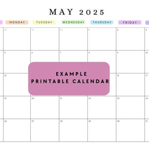 Colorful May Calendar 2025