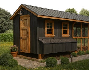 Chicken Coop Plans | 8x8 Walk-In Design + 8x16 Run | DIY Backyard PDF