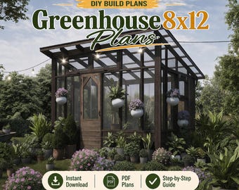 Greenhouse Plans 8x12 PDF | DIY Garden Greenhouse | Modern Backyard Studio