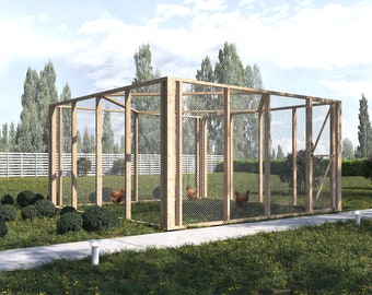 Chicken Run Plans 16x16 | DIY Poultry Enclosure | Large Outdoor Coop PDF