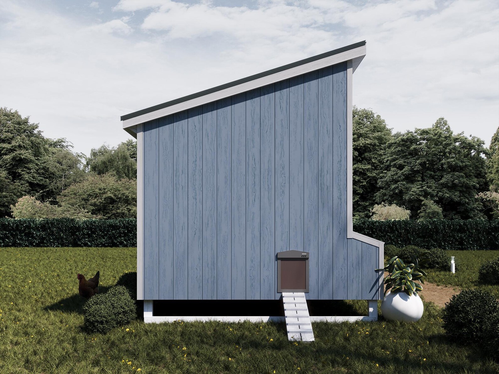 Chicken Coop Plans 8x8 | DIY Wooden Hen House | Single-pitched Roof PDF ...