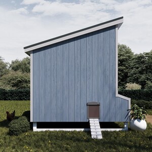Chicken Coop Plans 8x8 | DIY Wooden Hen House | Single-pitched Roof PDF ...