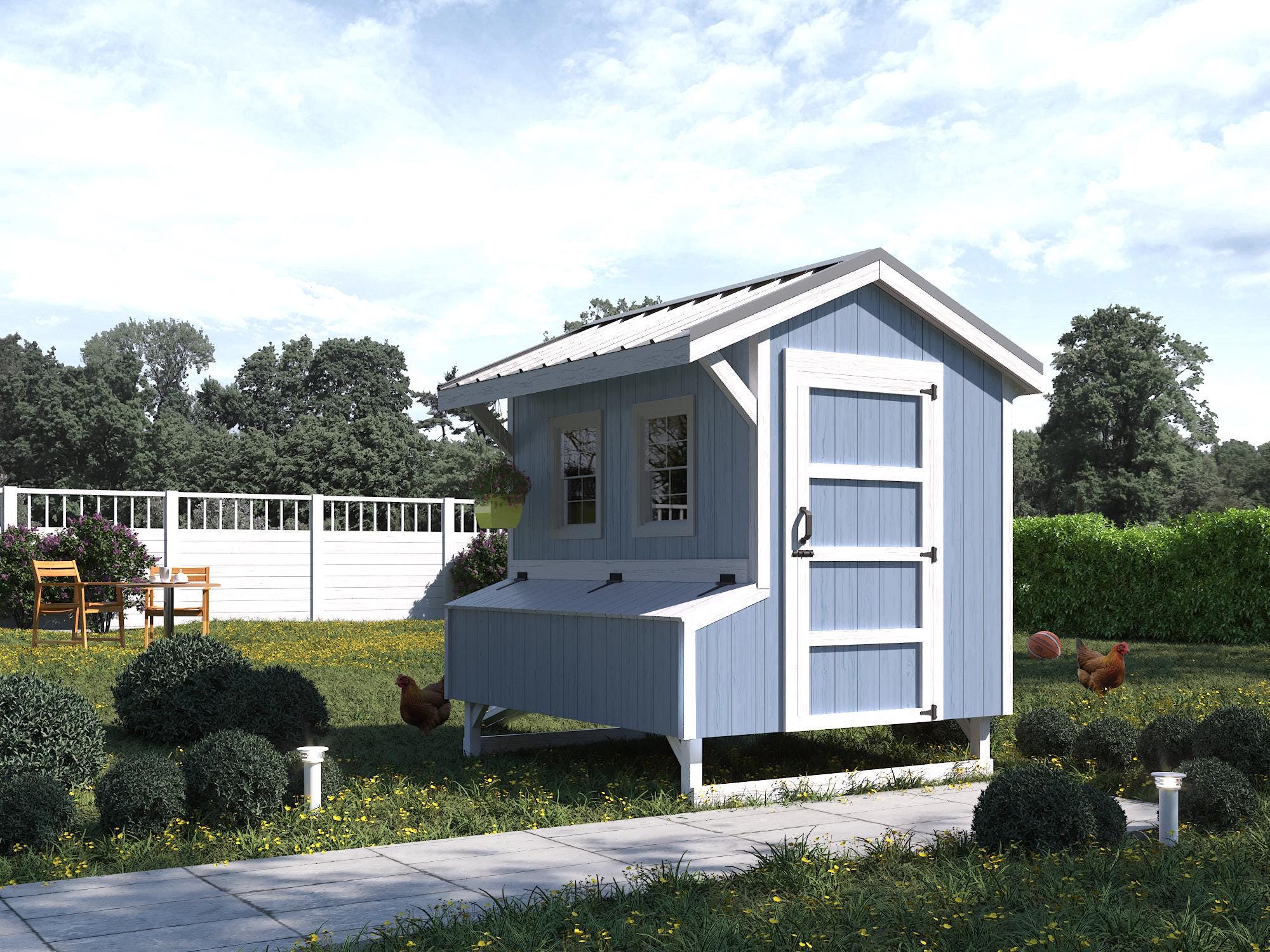 Chicken Coop Plans 5x6 | DIY Walk-in Hen House | Compact Backyard ...