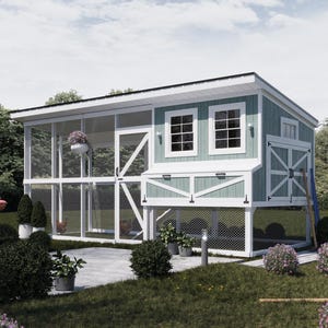 6 x 6 plattegronden kippenhok pdf, achtertuin pluimveespeeltuin met ren