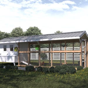 Chicken Coop & Run Enclosure Building Plans | Walk In Secure Backyard Chicken Coop for 10-12 Chickens | Digital Download DIY Plans