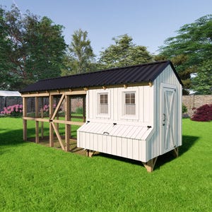 Ritningar för hönshus 6x6 + gård 5x12 | Gör-det-själv stort hönshus | Fjäderfä i trädgården PDF