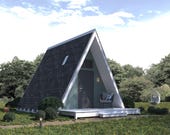 A-Frame Cabin Plans 14x20 | DIY Tiny House Design | Modern Nature Nook PDF