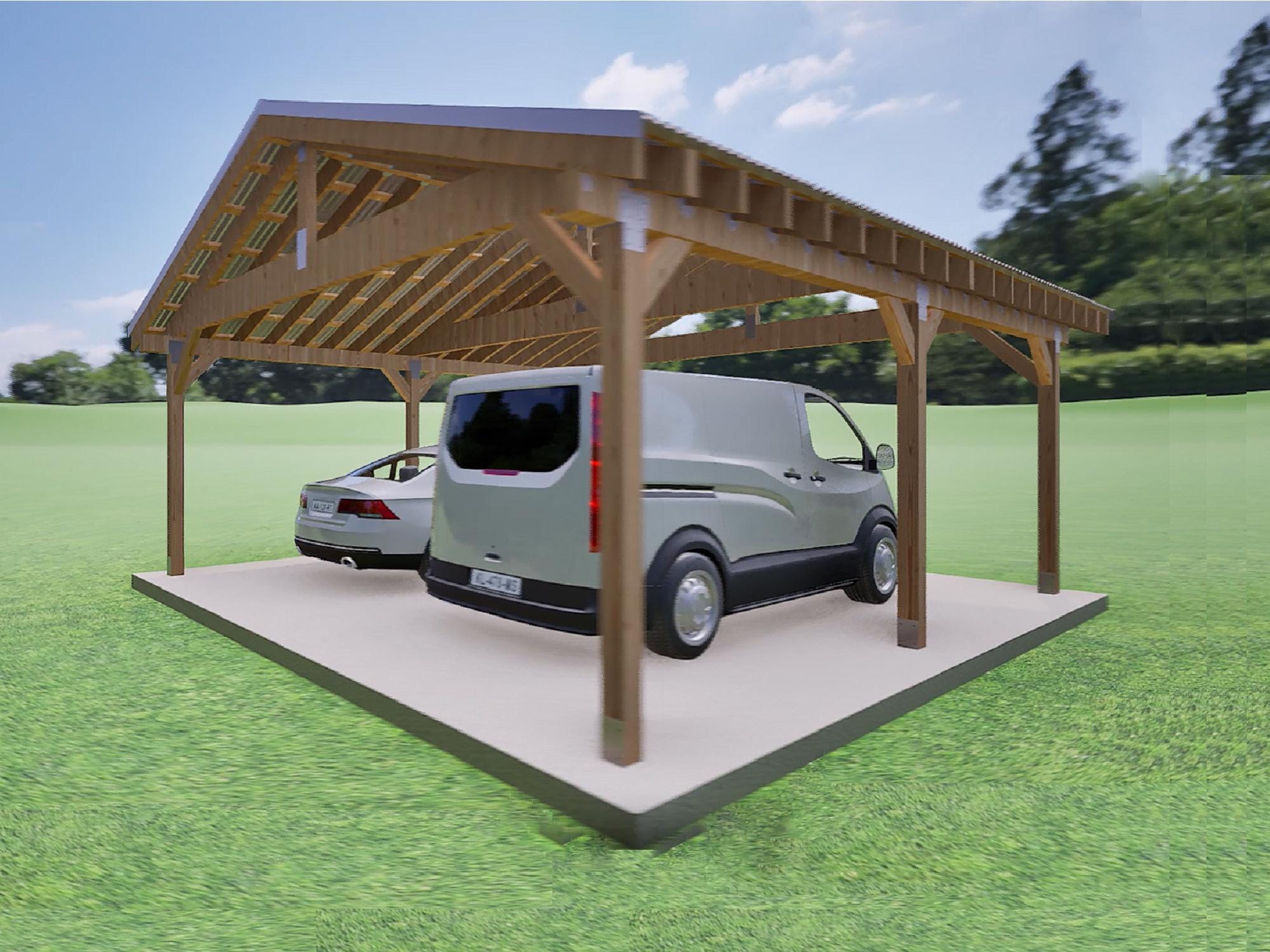 22x24 Wooden Double Carport Plans | DIY Outdoor Structure (PDF) - Etsy