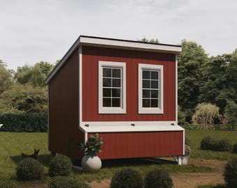 Wooden Chicken Coop 8x8 | DIY Backyard Hen House | Sloped Roof Poultry PDF